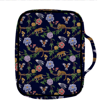 Eagle And Jaguar Pattern Print Front Pocket Bible Bag