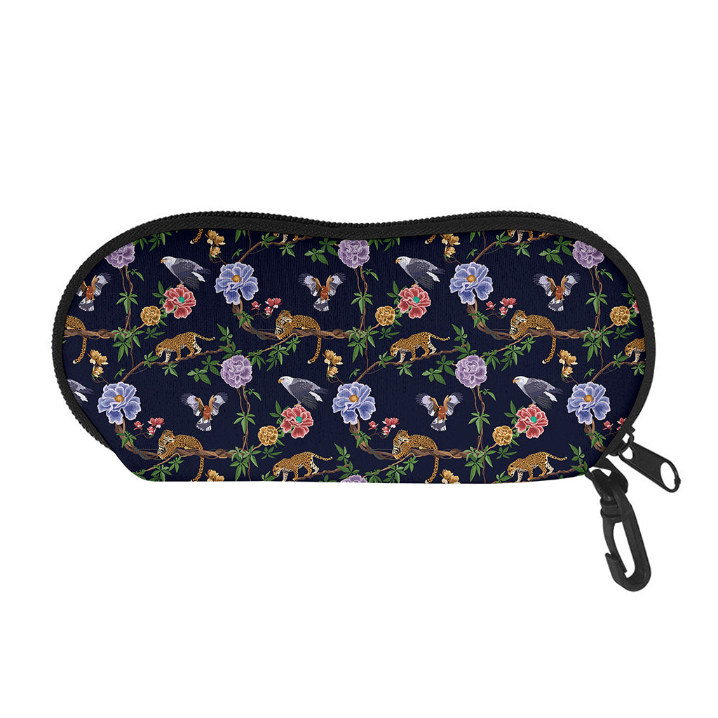 Eagle And Jaguar Pattern Print Glasses Case