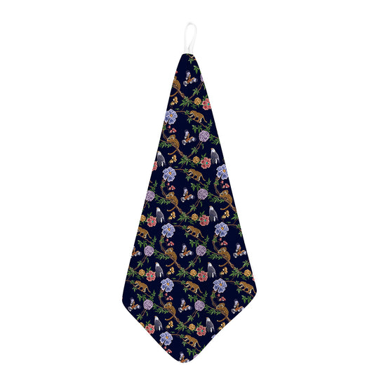 Eagle And Jaguar Pattern Print Hand Towel