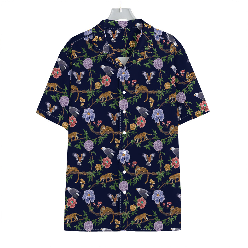 Eagle And Jaguar Pattern Print Hawaiian Shirt
