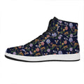 Eagle And Jaguar Pattern Print High Top Leather Sneakers