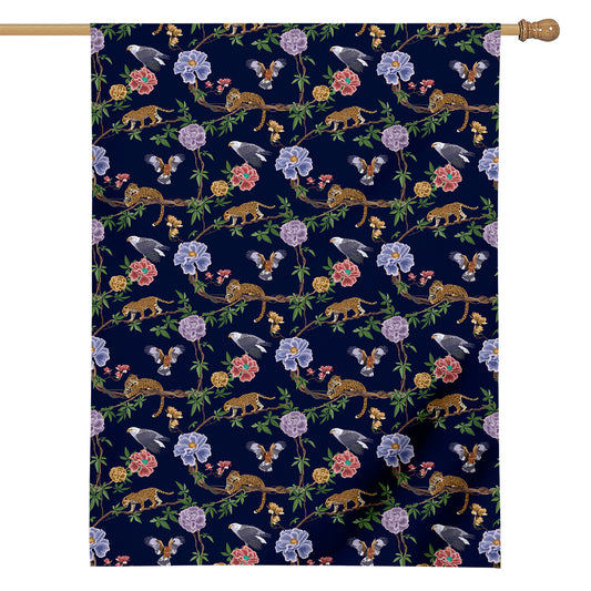 Eagle And Jaguar Pattern Print House Flag
