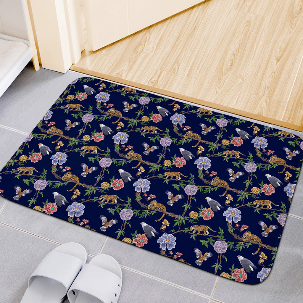 Eagle And Jaguar Pattern Print Indoor Door Mat
