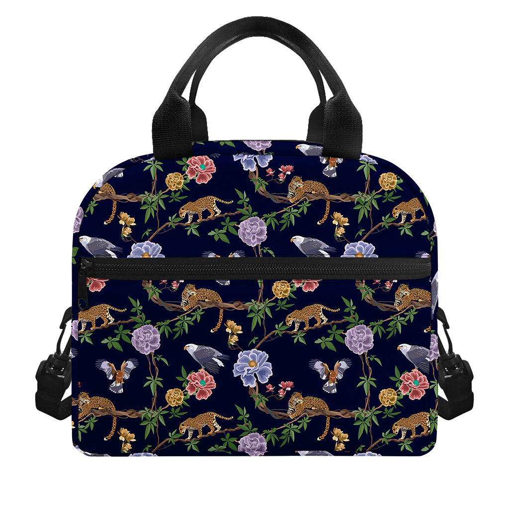 Eagle And Jaguar Pattern Print Insulated Lunch Bag