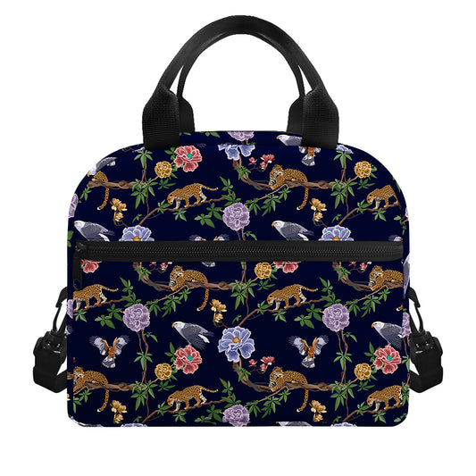 Eagle And Jaguar Pattern Print Insulated Lunch Bag
