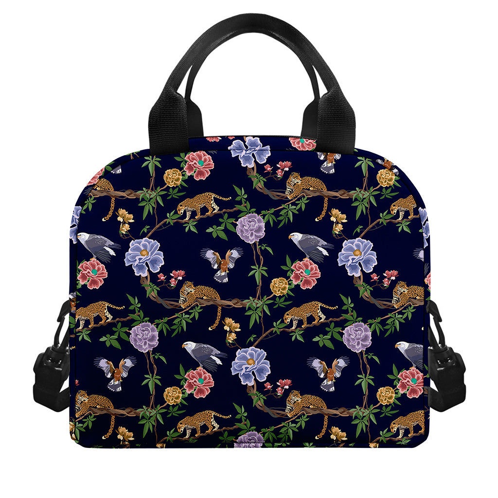 Eagle And Jaguar Pattern Print Insulated Lunch Bag