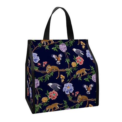 Eagle And Jaguar Pattern Print Insulated Lunch Tote