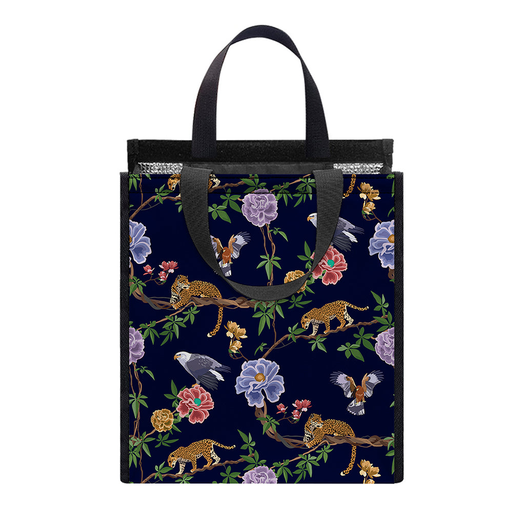 Eagle And Jaguar Pattern Print Insulated Lunch Tote