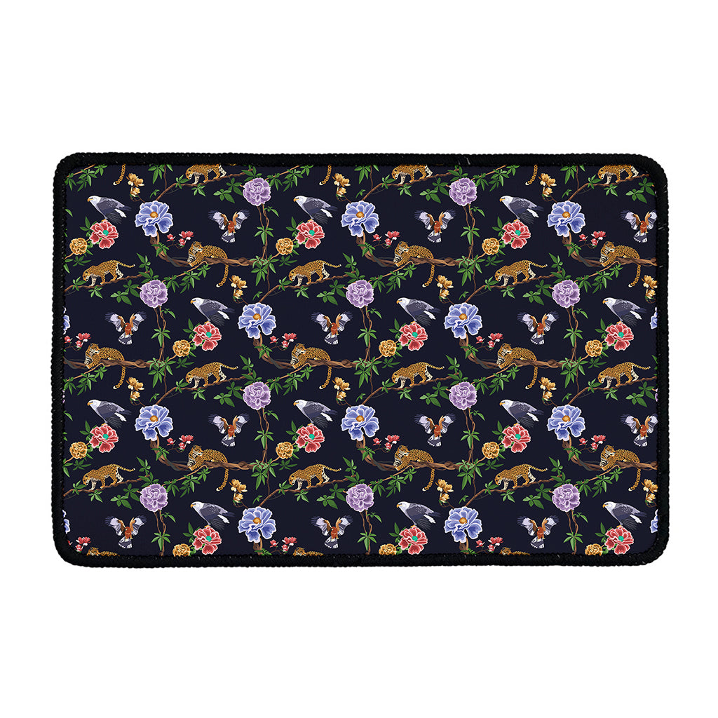 Eagle And Jaguar Pattern Print Kitchen Mat