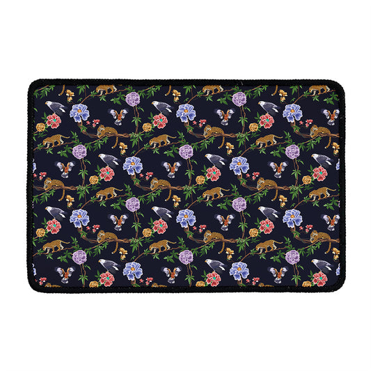 Eagle And Jaguar Pattern Print Kitchen Mat