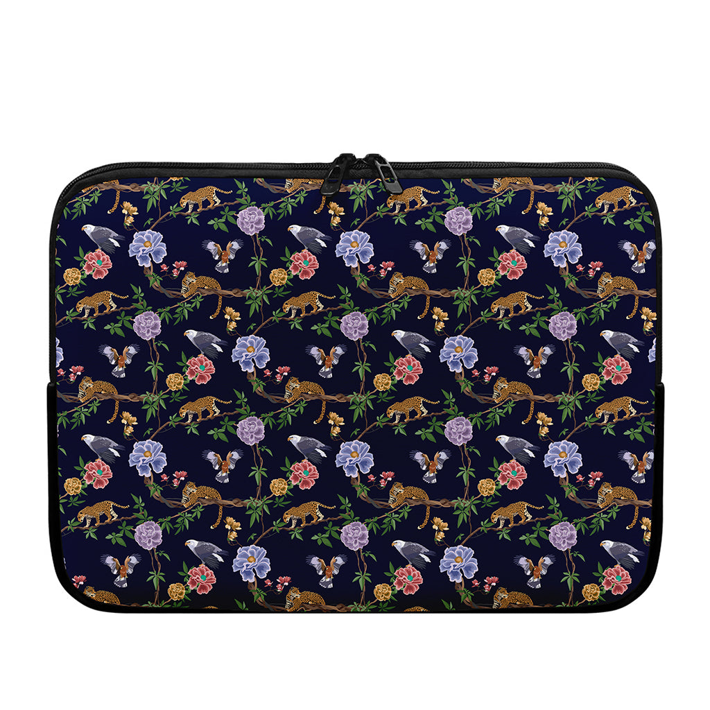 Eagle And Jaguar Pattern Print Laptop Sleeve