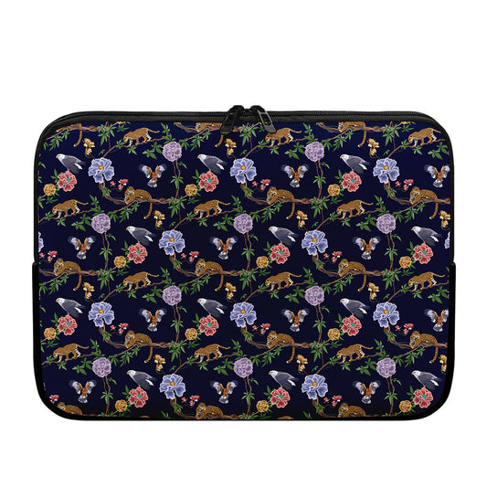 Eagle And Jaguar Pattern Print Laptop Sleeve