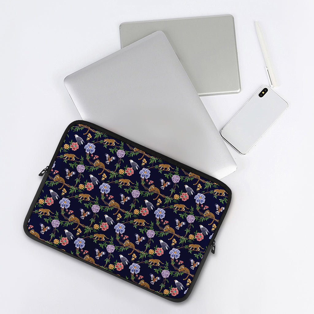 Eagle And Jaguar Pattern Print Laptop Sleeve