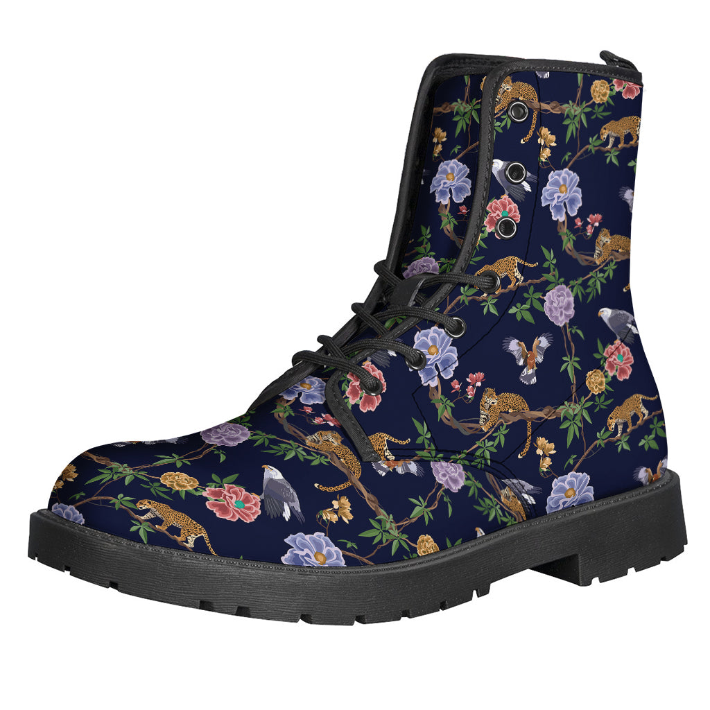 Eagle And Jaguar Pattern Print Backpack