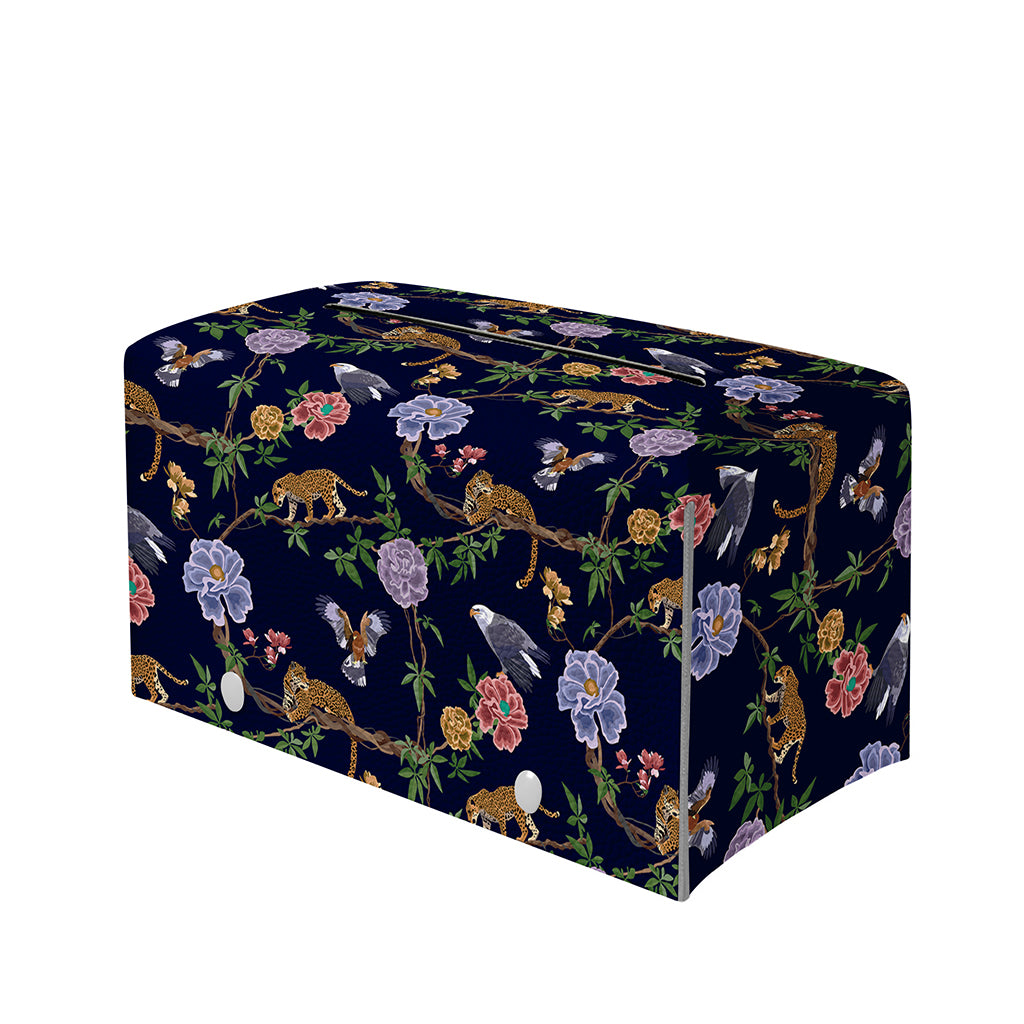 Eagle And Jaguar Pattern Print Leather Tissue Box Cover