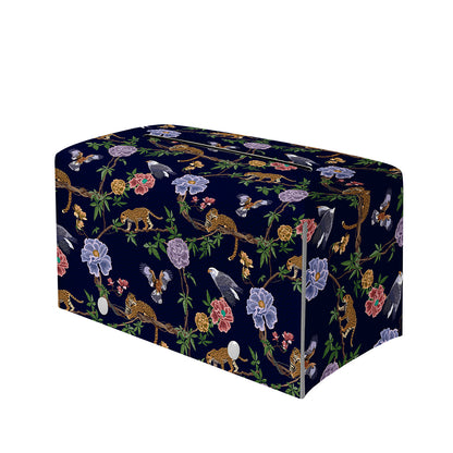 Eagle And Jaguar Pattern Print Leather Tissue Box Cover