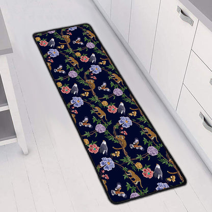 Eagle And Jaguar Pattern Print Long Kitchen Mat