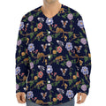 Eagle And Jaguar Pattern Print Long Sleeve Baseball Jersey