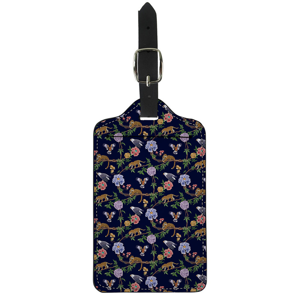 Eagle And Jaguar Pattern Print Luggage Tag