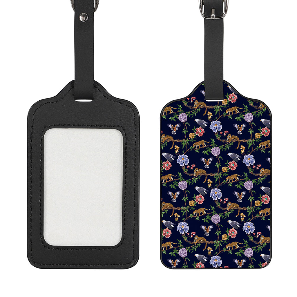 Eagle And Jaguar Pattern Print Luggage Tag