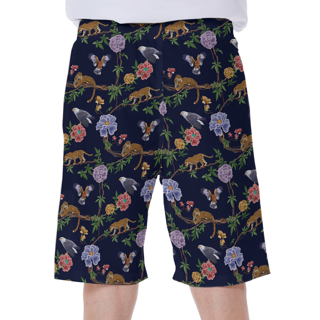 Eagle And Jaguar Pattern Print Men's Beach Shorts