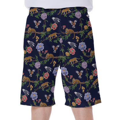 Eagle And Jaguar Pattern Print Men's Beach Shorts