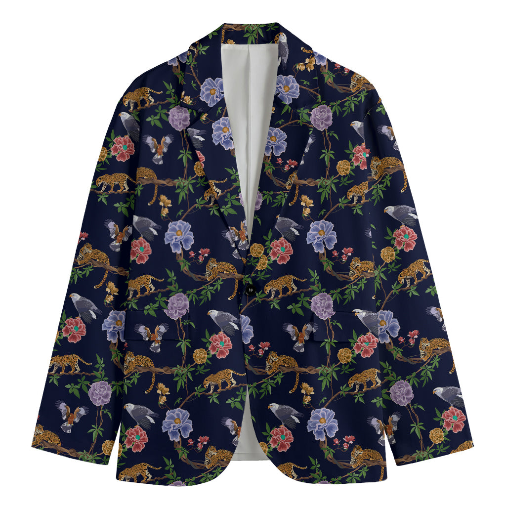 Eagle And Jaguar Pattern Print Men's Blazer