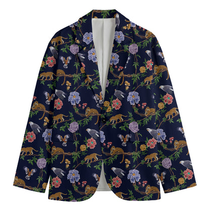 Eagle And Jaguar Pattern Print Men's Blazer