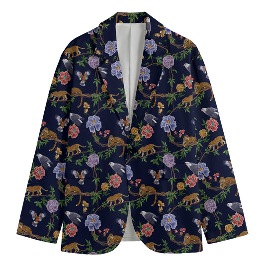 Eagle And Jaguar Pattern Print Men's Blazer