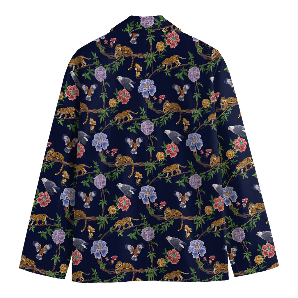 Eagle And Jaguar Pattern Print Men's Blazer