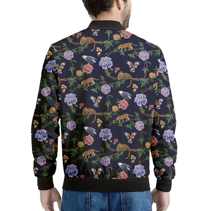 Eagle And Jaguar Pattern Print Men's Bomber Jacket