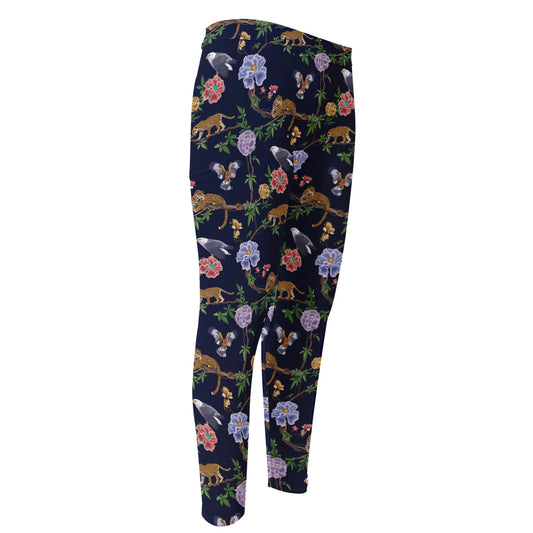 Eagle And Jaguar Pattern Print Men's Compression Pants
