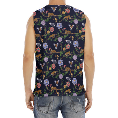 Eagle And Jaguar Pattern Print Men's Fitness Tank Top