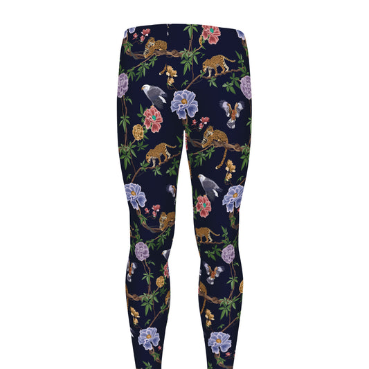 Eagle And Jaguar Pattern Print Men's leggings
