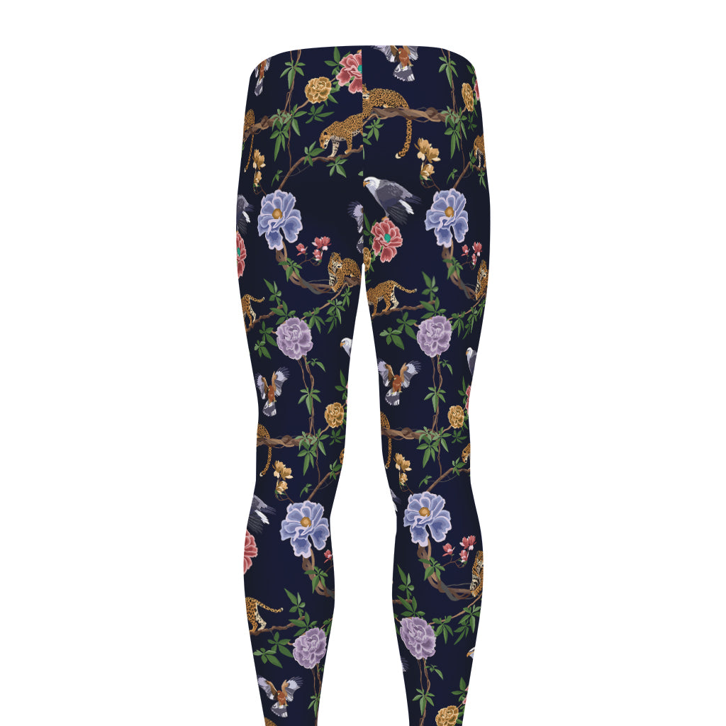 Eagle And Jaguar Pattern Print Men's leggings