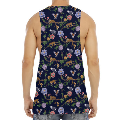 Eagle And Jaguar Pattern Print Men's Muscle Tank Top