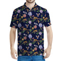 Eagle And Jaguar Pattern Print Men's Polo Shirt