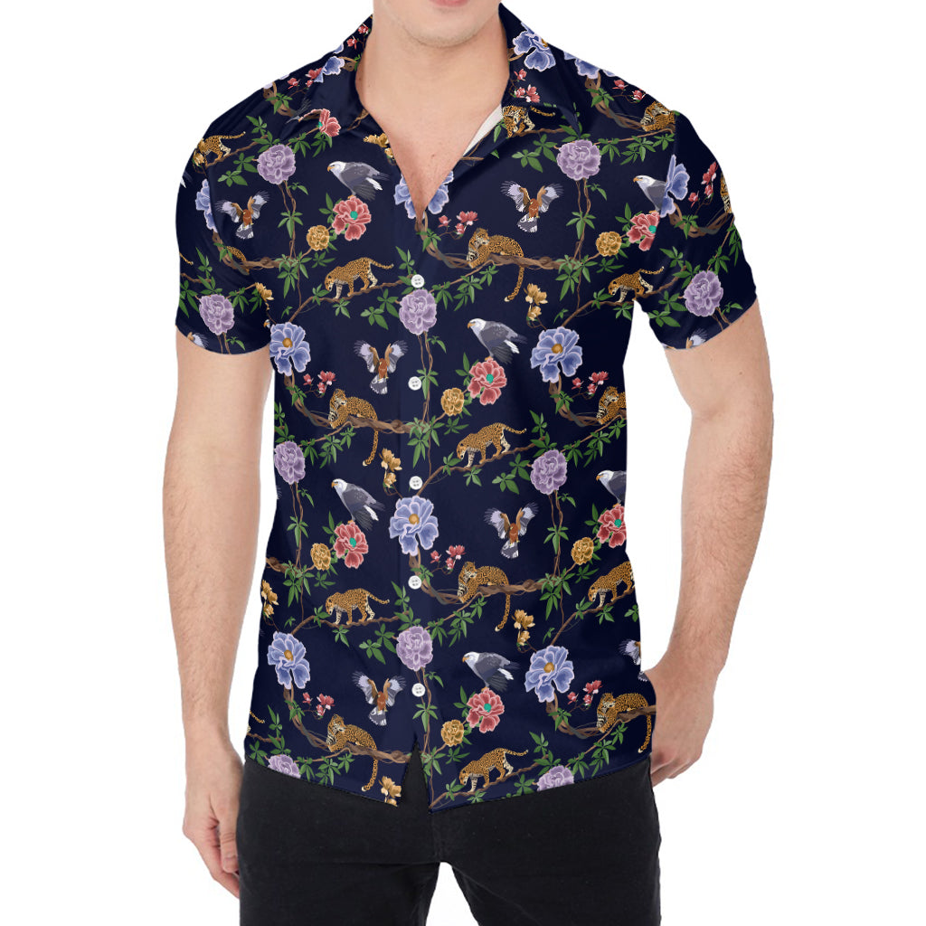 Eagle And Jaguar Pattern Print Men's Shirt