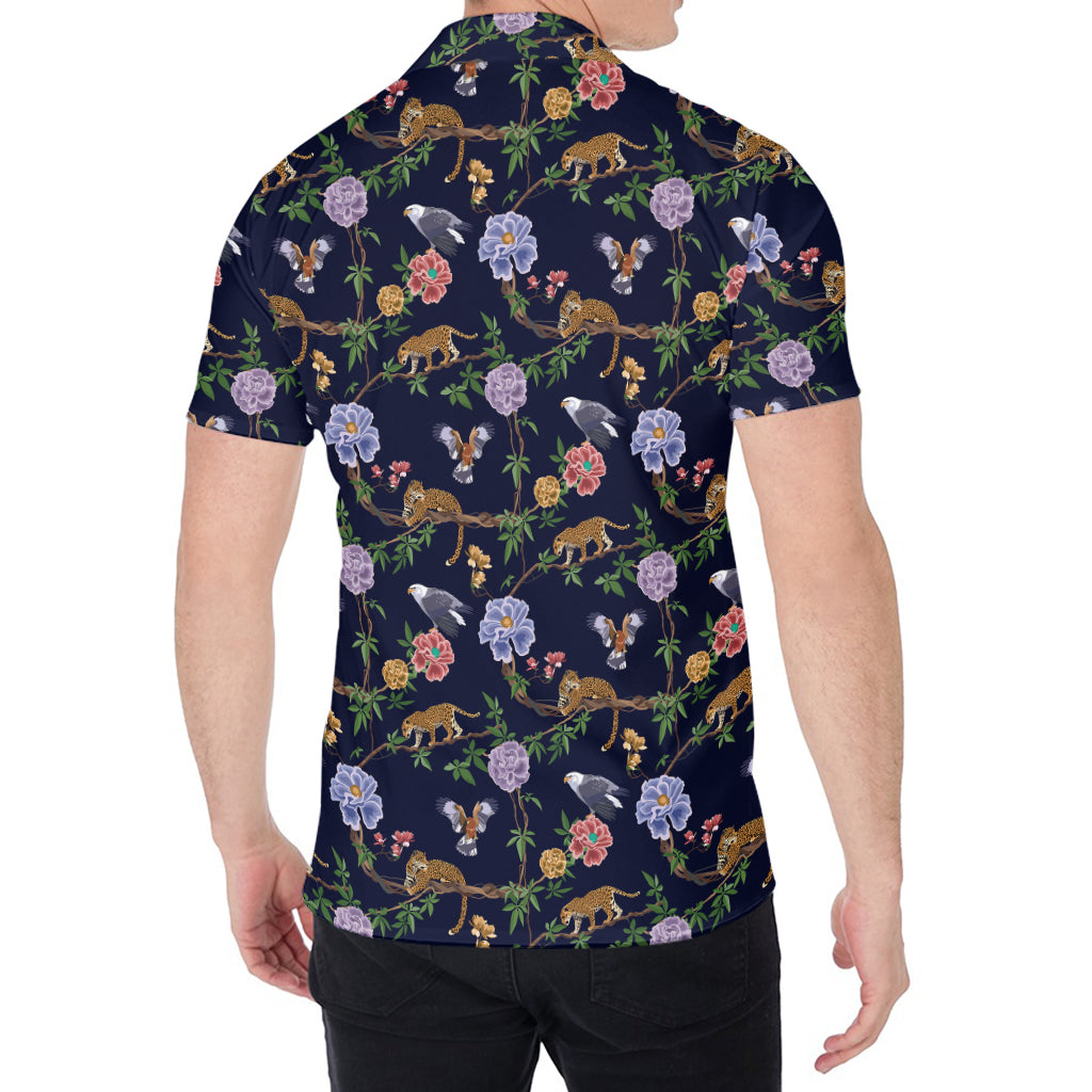 Eagle And Jaguar Pattern Print Men's Shirt