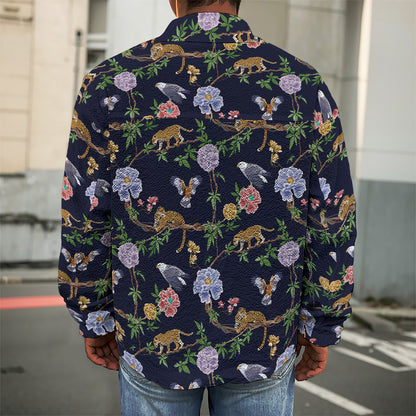 Eagle And Jaguar Pattern Print Men's Shirt Jacket