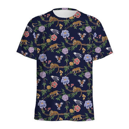 Eagle And Jaguar Pattern Print Men's Sports T-Shirt