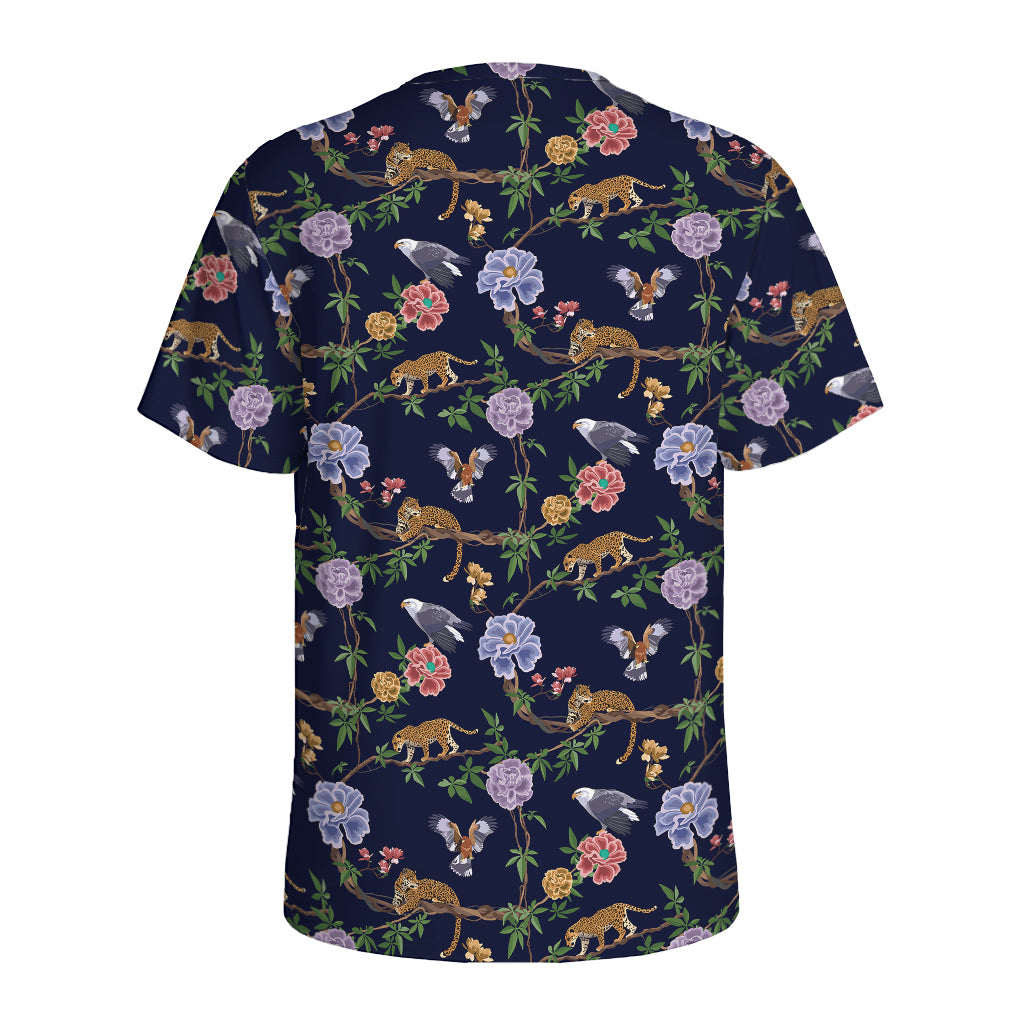 Eagle And Jaguar Pattern Print Men's Sports T-Shirt
