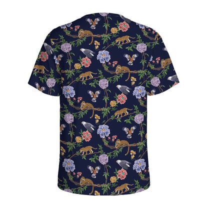 Eagle And Jaguar Pattern Print Men's Sports T-Shirt