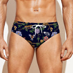 Eagle And Jaguar Pattern Print Men's Swim Briefs