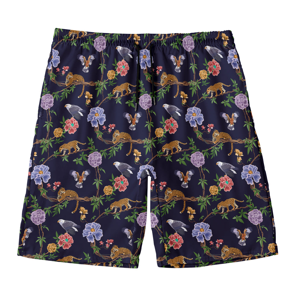 Eagle And Jaguar Pattern Print Men's Swim Trunks