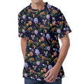 Eagle And Jaguar Pattern Print Men's Velvet T-Shirt