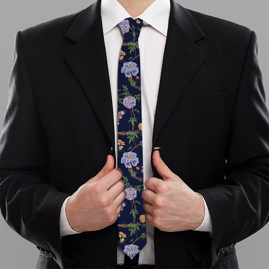 Eagle And Jaguar Pattern Print Necktie