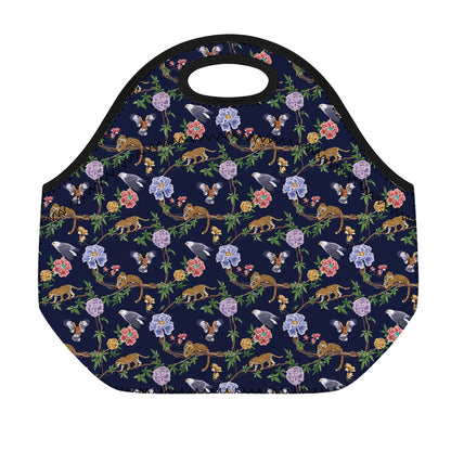 Eagle And Jaguar Pattern Print Neoprene Lunch Bag