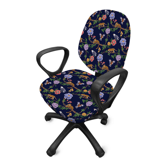 Eagle And Jaguar Pattern Print Office Chair Cover