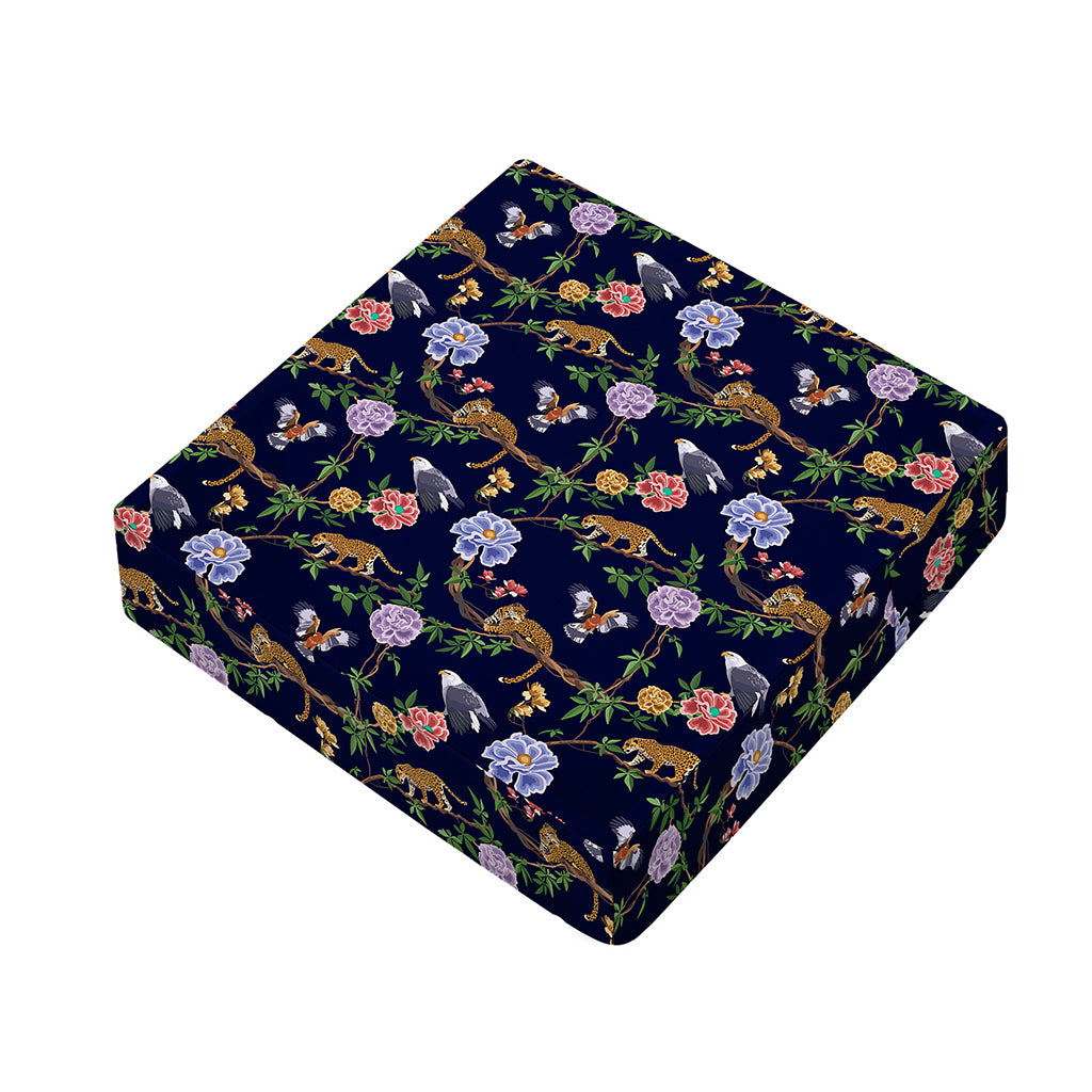 Eagle And Jaguar Pattern Print Outdoor Seat Cushion Cover